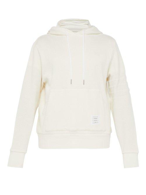 Matchesfashion.com Thom Browne - 4 Bar Cotton Piqu Hooded Sweatshirt - Mens - White