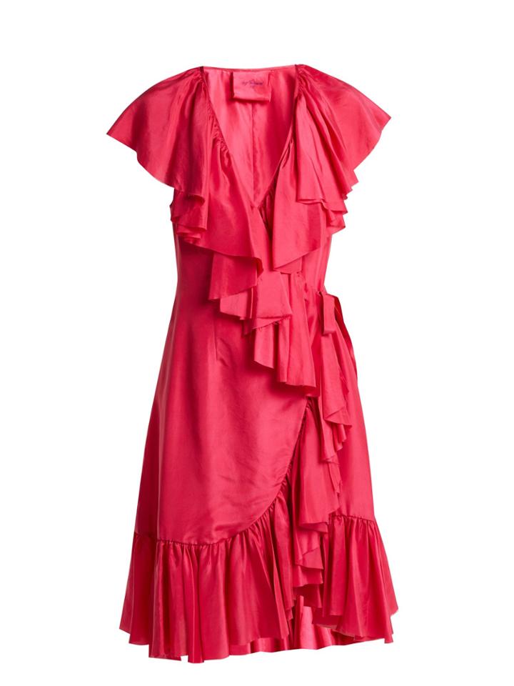 Loup Charmant Ruffled Silk Wrap Dress