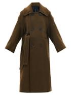 Petar Petrov - Marden Side-tie Wool-blend Midi Coat - Womens - Khaki