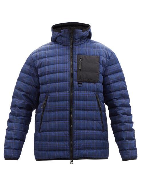 Burberry - Layton Checked Quilted Padded Jacket - Mens - Blue