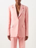 Raey - Relaxed Cotton-blend Suit Jacket - Womens - Light Pink