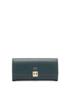 Fendi Stud-clasp Continental Leather Wallet