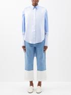 Loewe - Stepped-hem Cotton-blend Shirt - Womens - Blue