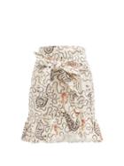 Matchesfashion.com Isabel Marant Toile - Liliko Fluted-hem Paisley-print Poplin Skirt - Womens - Ivory