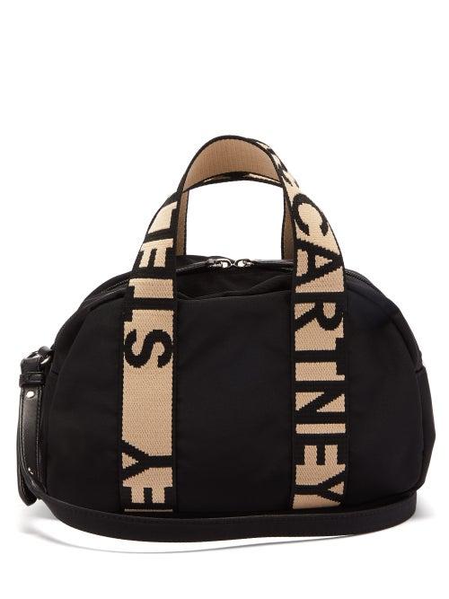 Matchesfashion.com Stella Mccartney - Boston Mini Logo-jacquard Canvas Bag - Womens - Black