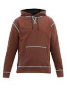 Matchesfashion.com Eye/loewe/nature - Hooded Topstitched Cotton-jersey Sweatshirt - Mens - Brown