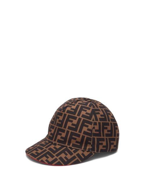 Matchesfashion.com Fendi - Ff Logo Printed Canvas Cap - Womens - Brown