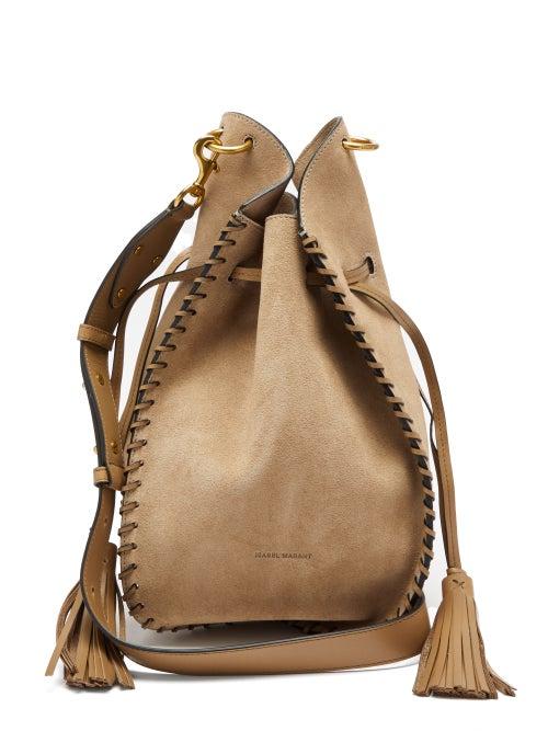 Matchesfashion.com Isabel Marant - Taj Fringed Suede Cross-body Bag - Womens - Beige
