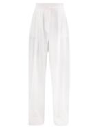 Three Graces London - Molly Linen Wide-leg Trousers - Womens - White