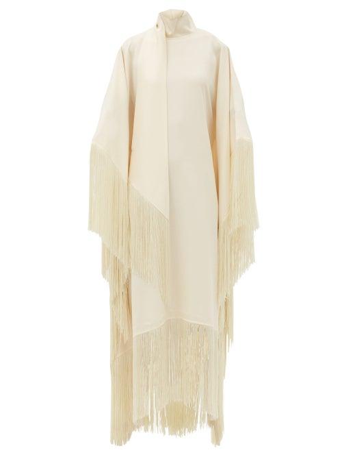 Matchesfashion.com Taller Marmo - Mrs Ross Fringed Crepe Dress - Womens - Ivory