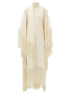 Matchesfashion.com Taller Marmo - Mrs Ross Fringed Crepe Dress - Womens - Ivory