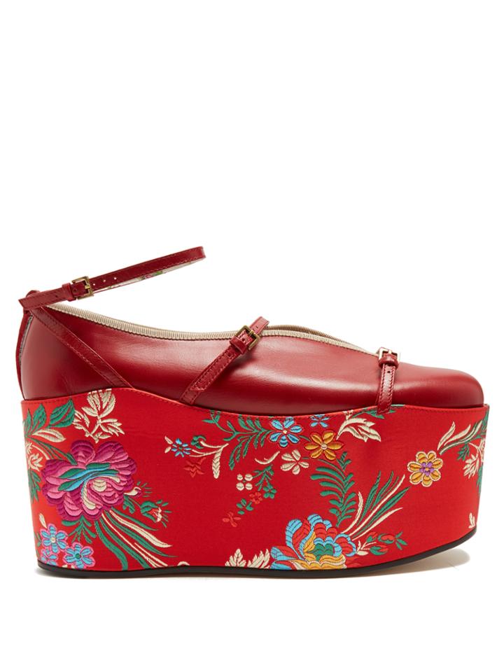 Gucci Hannelore Detachable-platform Leather Pumps