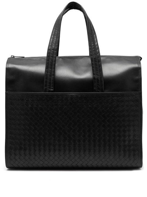 Matchesfashion.com Bottega Veneta - Intrecciato Leather Holdall - Mens - Black