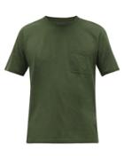 Matchesfashion.com Vilebrequin - Logo-embroidered Patch-pocket Cotton T-shirt - Mens - Khaki