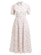 Matchesfashion.com Emilia Wickstead - Sienna Boat Print Midi Dress - Womens - Pink Print