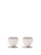 Balenciaga - Logo-engraved Heart Earrings - Womens - Silver