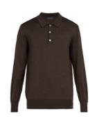Thom Sweeney Merino-wool Long-sleeved Polo Shirt