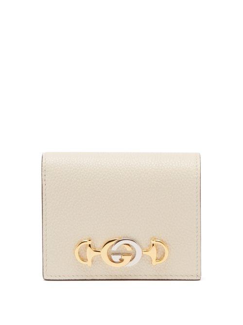 Matchesfashion.com Gucci - Zumi Logo Plaque Leather Wallet - Womens - White