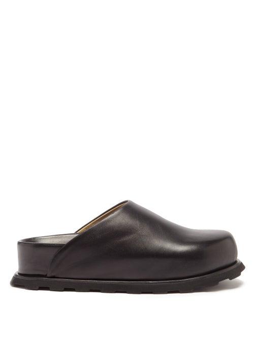 Proenza Schouler - Forma Leather Flatform Slides - Womens - Black