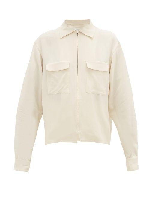 Matchesfashion.com Lemaire - Flap-pocket Crepe Jacket - Womens - Ivory
