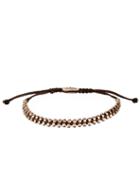 Paul Smith Rose-tone Silver And Cotton Bracelet