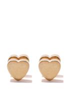 Balenciaga - Logo-engraved Heart Earrings - Womens - Gold