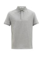 Matchesfashion.com Valentino - Rockstud Embellished Cotton Polo Shirt - Mens - Grey