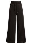 Off-white Satin-trimmed Wide-leg Track Pants