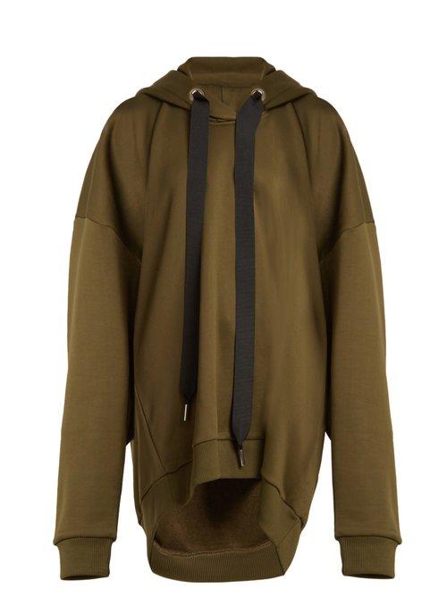 Matchesfashion.com Marques'almeida - Oversized Hooded Cotton Blend Sweatshirt - Womens - Khaki