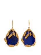 Matchesfashion.com Aurlie Bidermann - Franoise 18kt Gold Plated Lapis Earrings - Womens - Blue