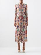 Etro - Sandra Floral-print Crepe Shirt Dress - Womens - Red Multi