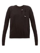 Matchesfashion.com Ann Demeulemeester - Distressed Wool Blend Sweater - Womens - Black