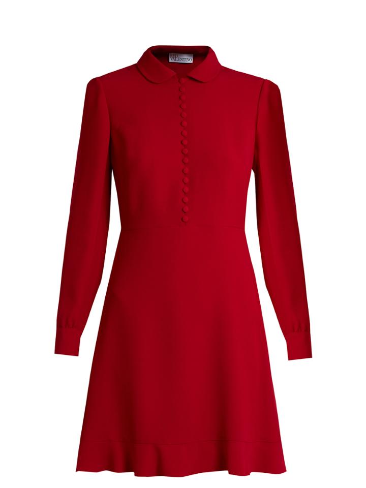 Redvalentino Long-sleeved Crepe Mini Dress