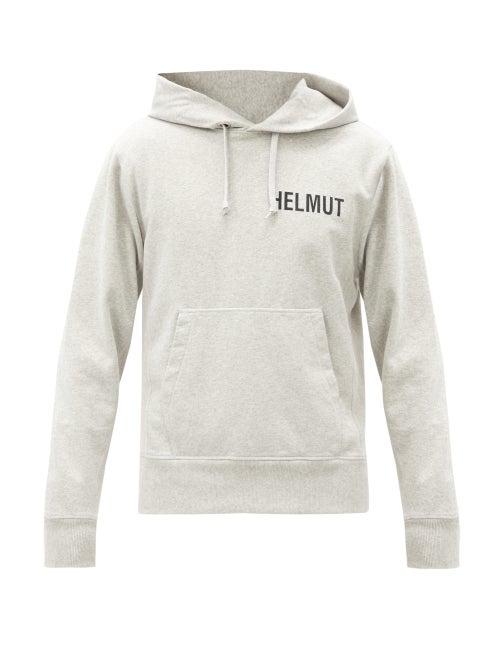 Matchesfashion.com Helmut Lang - Glowcore Printed Cotton Jersey Hooded Sweatshirt - Mens - Grey