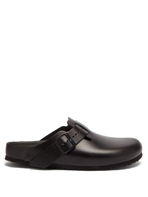 Mens Shoes Rick Owens X Birkenstock - Boston Leather Sandals - Mens - Black