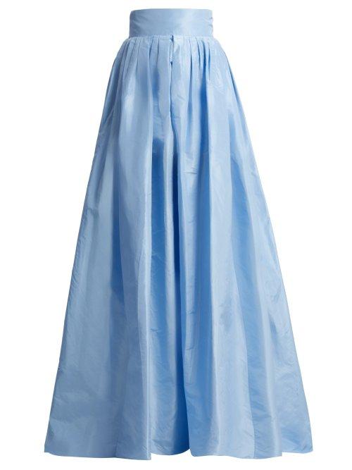 Matchesfashion.com Carolina Herrera - High Rise Silk Taffeta Ball Gown Skirt - Womens - Light Blue