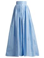 Matchesfashion.com Carolina Herrera - High Rise Silk Taffeta Ball Gown Skirt - Womens - Light Blue