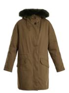 Yves Salomon Army Fur-lined High-neck Twill Parka