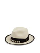 Matchesfashion.com Borsalino - Zigzag Band Panama Hat - Mens - Cream Multi
