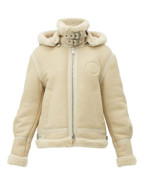 Matchesfashion.com Chlo - Shearling And Leather Aviator Jacket - Womens - Beige Multi