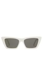 Matchesfashion.com Saint Laurent - Mica Cat Eye Acetate Sunglasses - Womens - Ivory