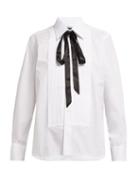Matchesfashion.com Emma Willis - Evening Pleated Cotton Poplin Shirt - Womens - White