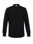 Matchesfashion.com Saint Laurent - Diamond Pattern Wool Blend Shirt - Mens - Black