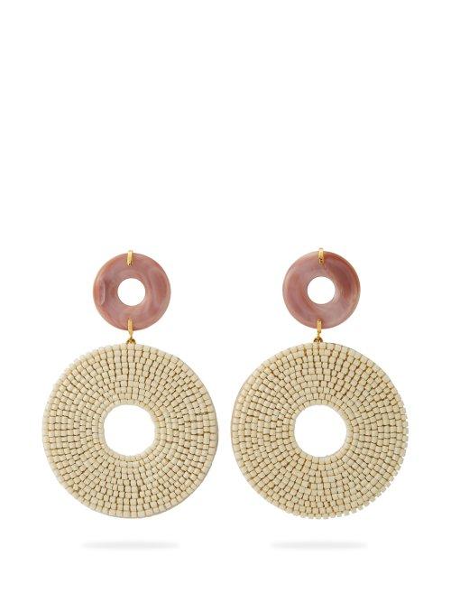 Matchesfashion.com Lizzie Fortunato - Soleil Gold Plated Mother Of Pearl Drop Earrings - Womens - White