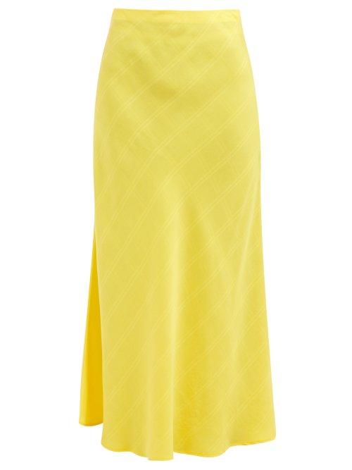 Matchesfashion.com Mara Hoffman - Alessa Diamond Jacquard Midi Skirt - Womens - Yellow