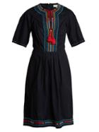 Matchesfashion.com Talitha - Anita Embroidered Cotton Dress - Womens - Navy