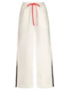 Matchesfashion.com Marysia - Montauk Side Stripe Wide Leg Cotton Trousers - Womens - White Blue