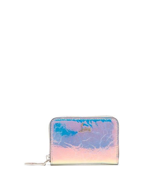 Matchesfashion.com Christian Louboutin - Panettone Iridescent Leather Coin Purse - Womens - Silver Multi