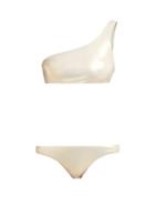 Matchesfashion.com Melissa Odabash - One Shoulder Bikini - Womens - Gold