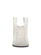 Matchesfashion.com Lastframe - Two Tone Small Rib-knitted Tote Bag - Womens - Ivory Multi